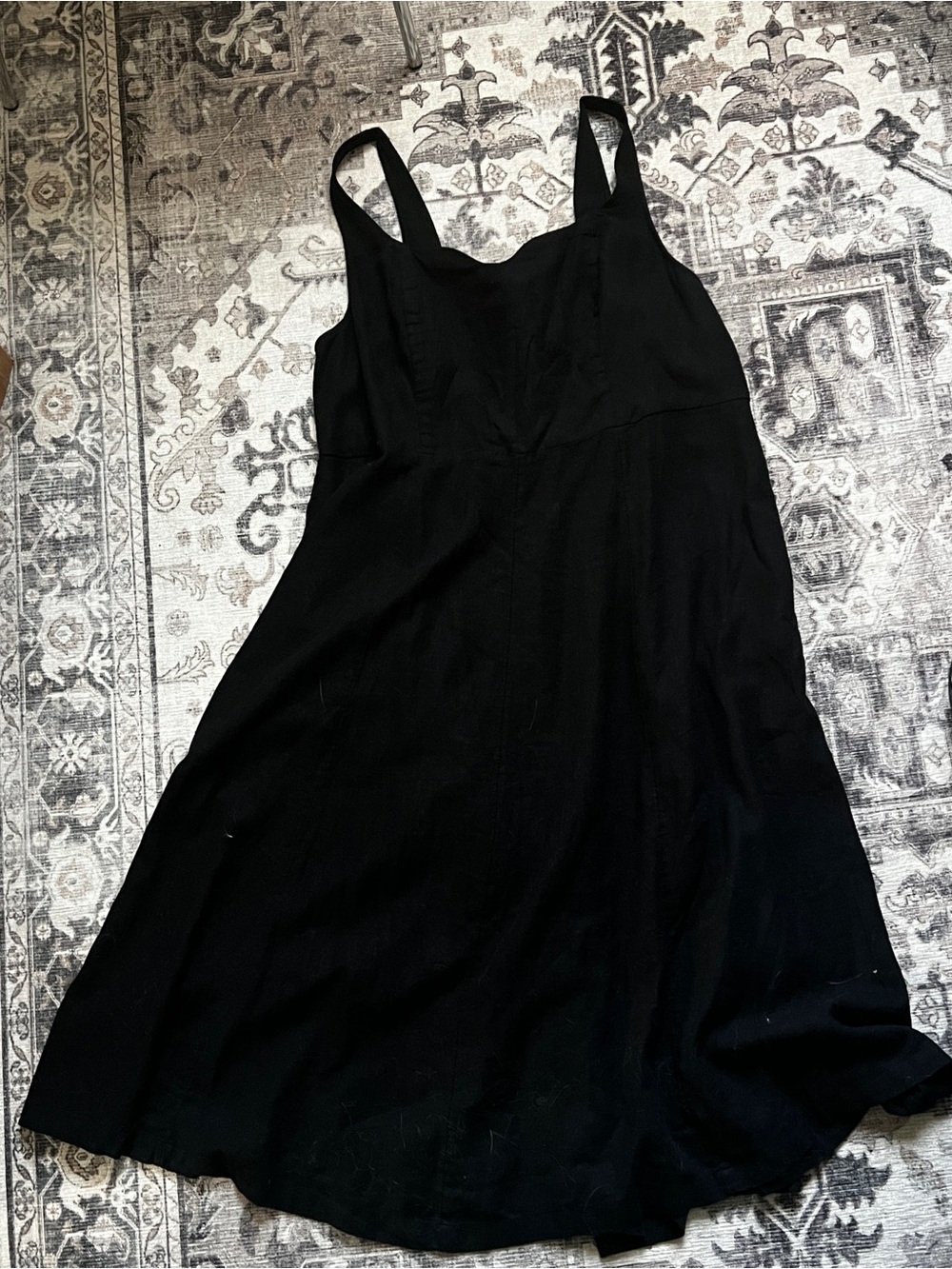 Old Navy black linen midi dress sweetheart neckline plus size 2x